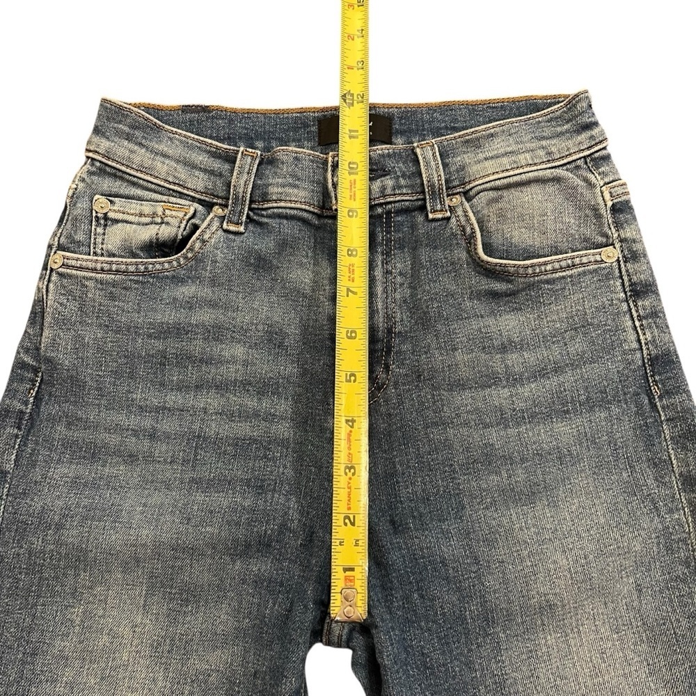 7 FOR ALL MANKIND High Waist Slim Kick Destroyed Hem Luxury Jeans Size 25 - Picture 11 of 16